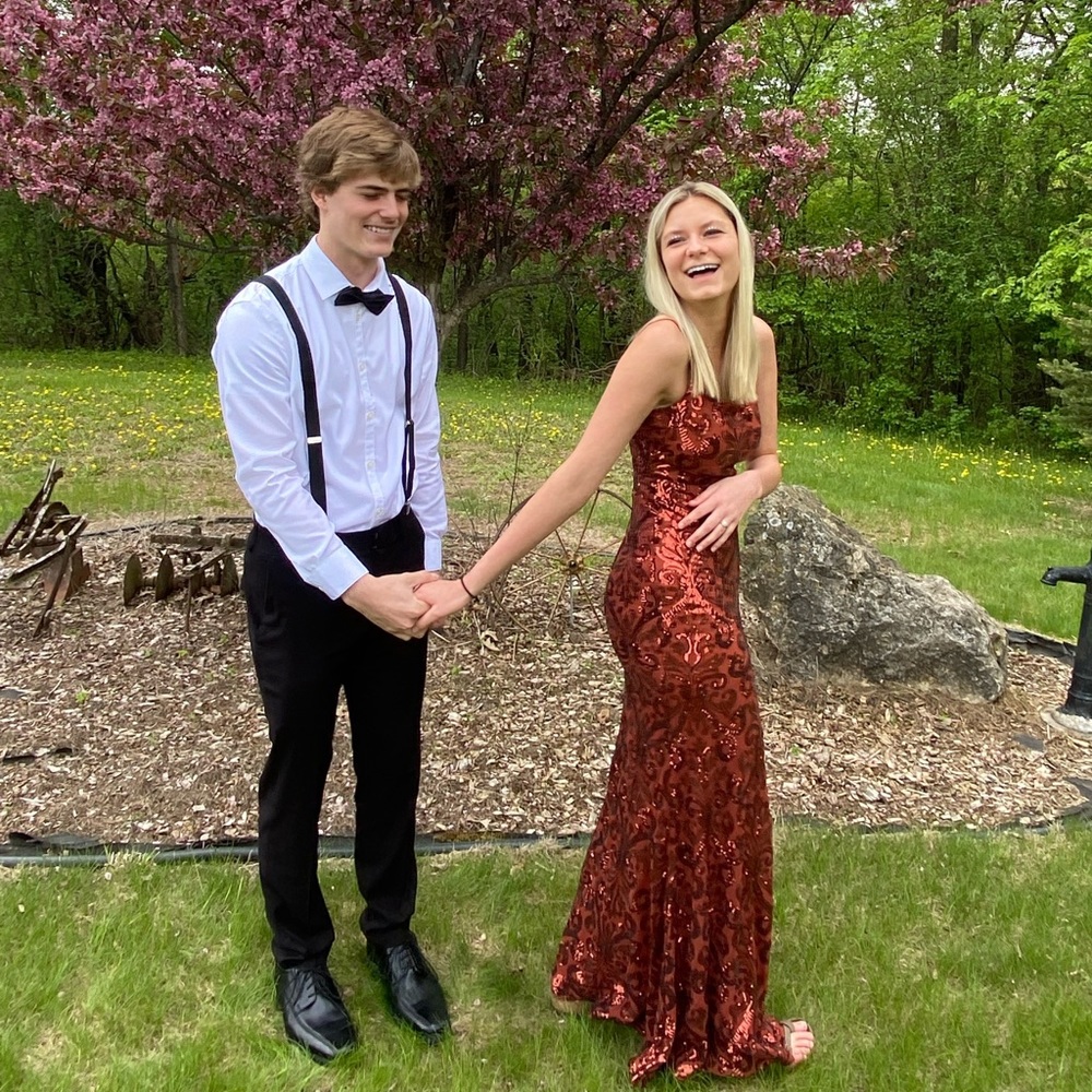 Prom dress with leg slit